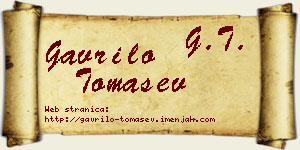 Gavrilo Tomašev vizit kartica